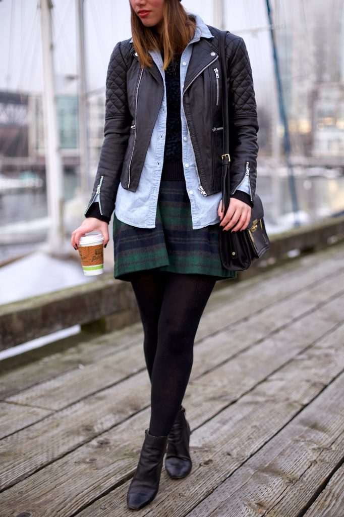 Grey plaid skirt on sale target